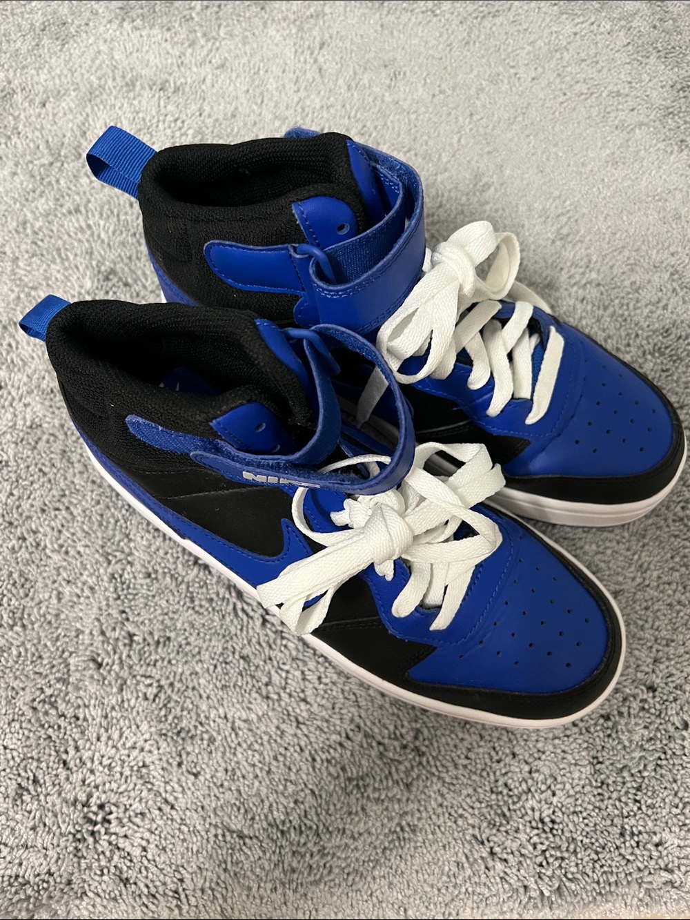 Nike Black & Blue High-Top Sneakers with White Laces